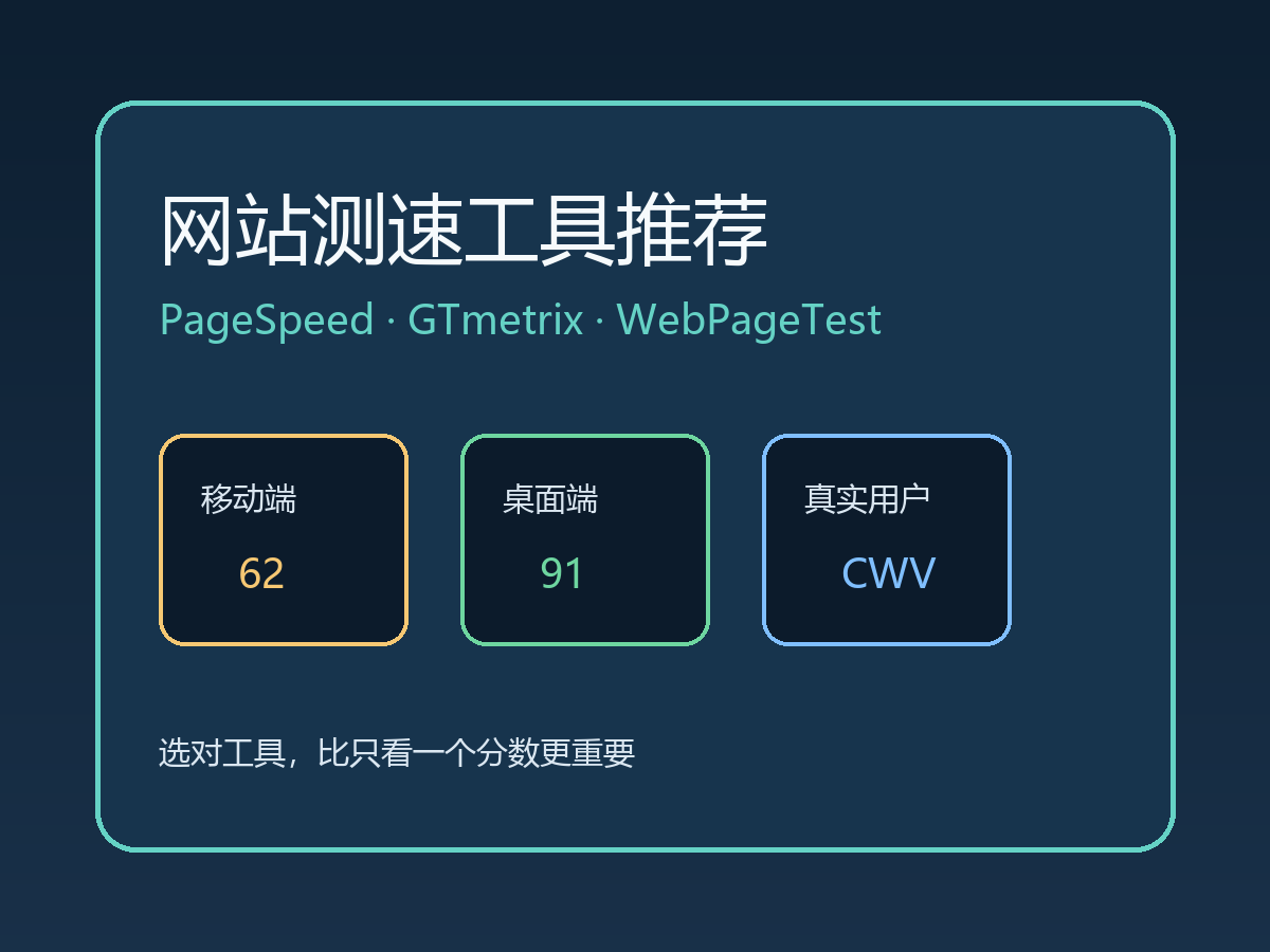 网站测速工具推荐:PageSpeed Insights、GTmetrix 和 WebPageTest