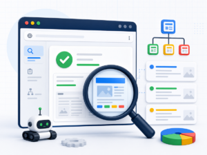 Google 收录查询工具与 Search Console URL 检查示意图