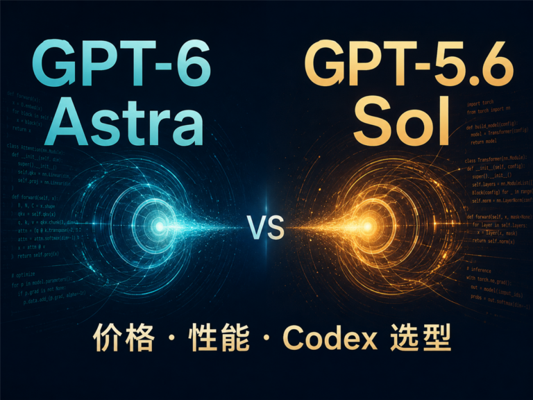 GPT-6 Astra 与 GPT-5.6 Sol 价格、性能及 Codex 选型对比封面