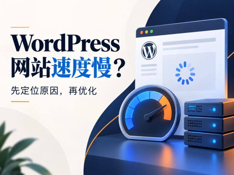 WordPress 网站速度慢怎么办？按症状排查加载慢的原因：操作思路示意封面