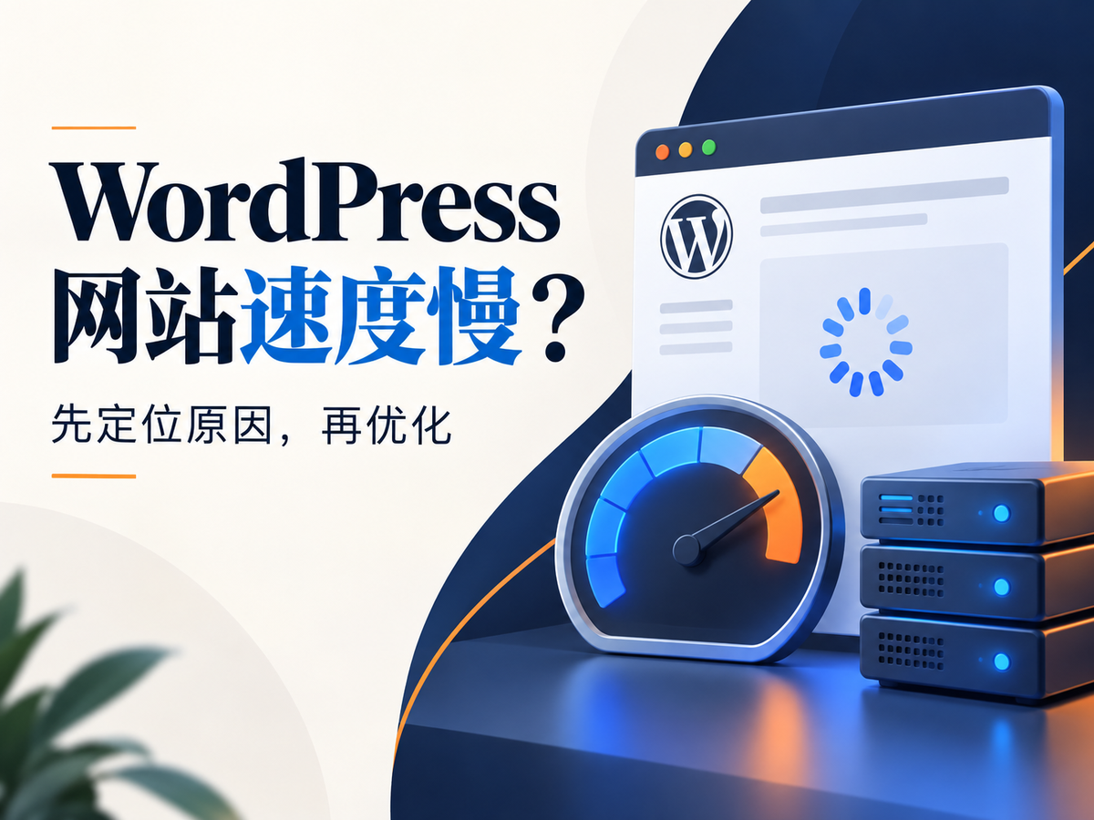 WordPress 网站速度慢怎么办?按症状排查加载慢的原因:操作思路示意封面